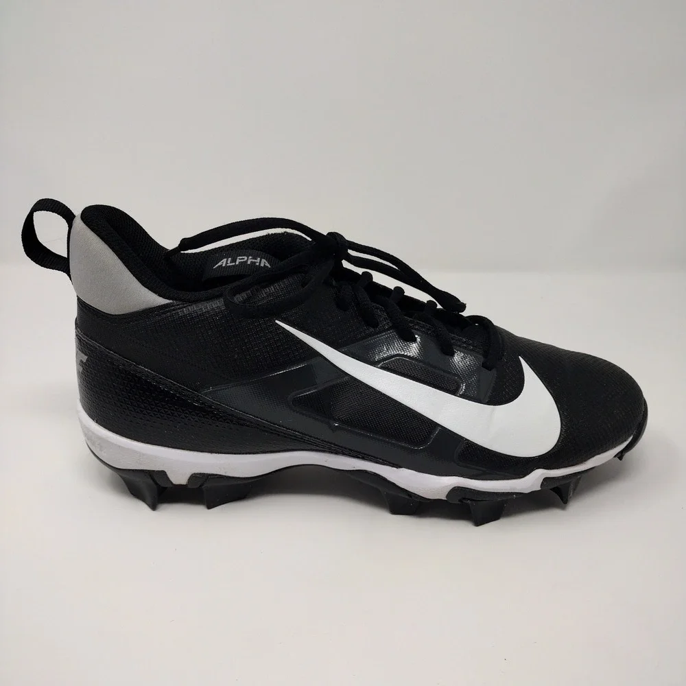 Nike Alpha Huarache 4 Keystone Low Baseball Cleats Black White FQ3875-001 8.5